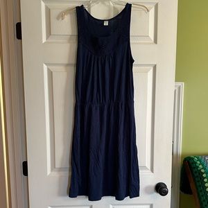 Old Navy navy sleeveless t-shirt tank dress - sz med - smocked pattern neckkine